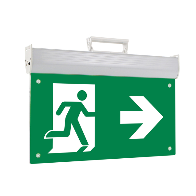 Hang Safety Emergency Exit Sign LED Light Rechargeable Ni-cd Battery Green Printing Exit Sign LED Light