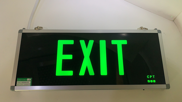 LED Emergency Rechargeable Battery Safety Exit Silk Printed Customized Lamp