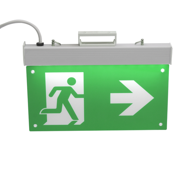 Hang Safety Emergency Exit Sign LED Light Rechargeable Ni-cd Battery Green Printing Exit Sign LED Light