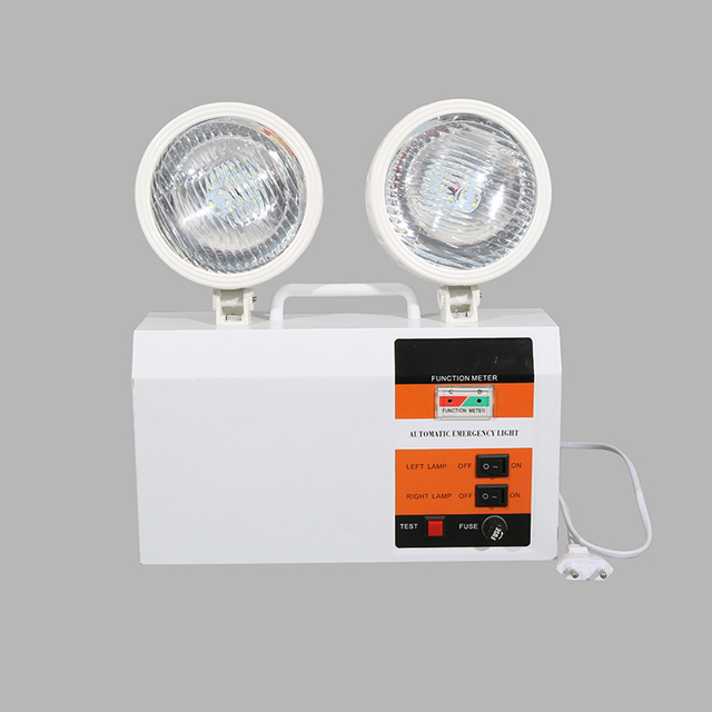 Hangle Eemergency Dobule Head White LED Light with Rechargeable Lithium 3.7V Battery Non-maintained LED Lights