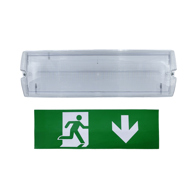 LED Emergency Rechargeable Battery Bulkhead Lamp with Pictogram to Exit