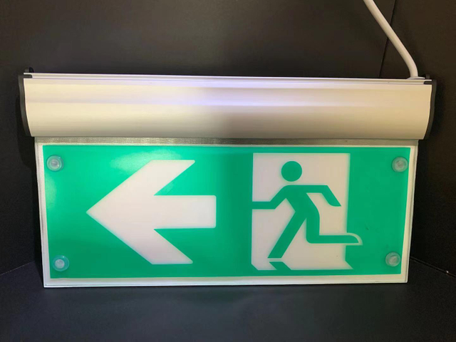 LED Rechargeable Emergency Safety Battery Acrylic Pictogram Changeable PVC Exit Lamp