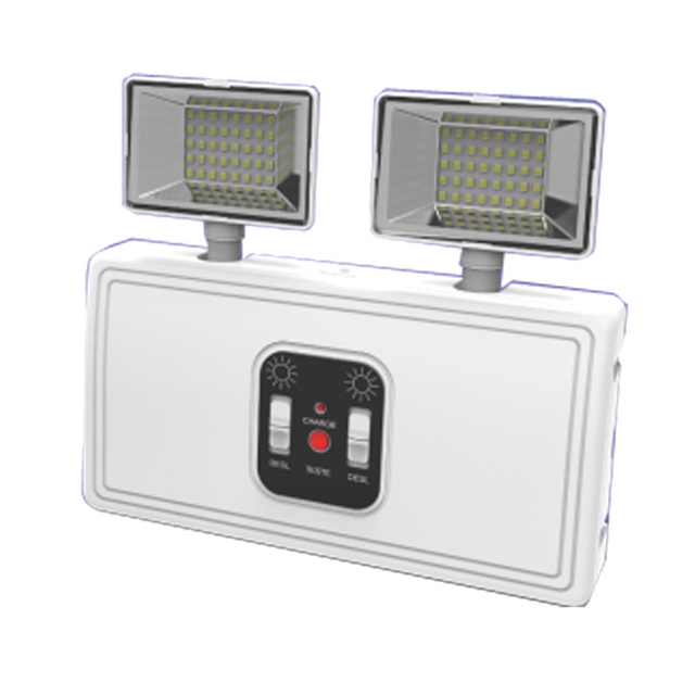 LED Emergency Rechargeable Battery 2X2.5W Twin Heads Lamp